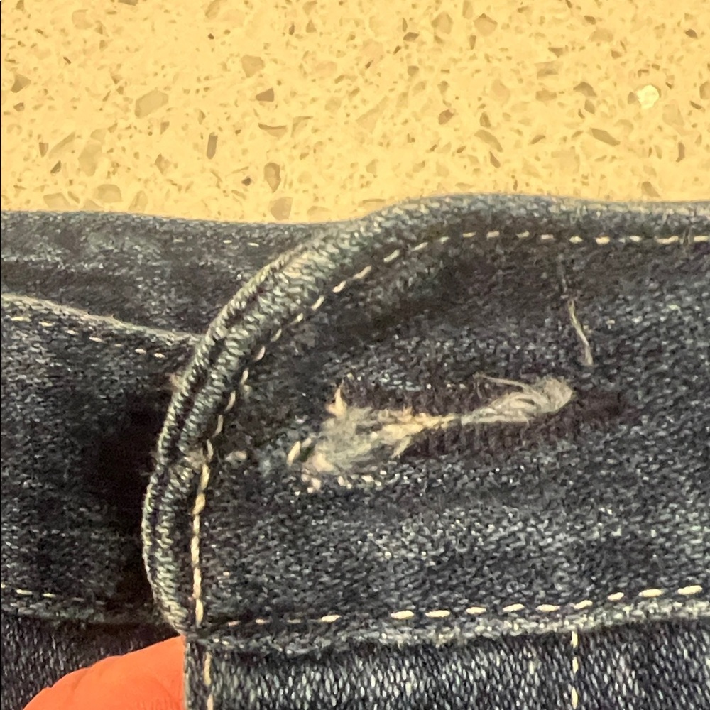 Vintage 1970s VISA Cotton Super High Rise Straight Leg Blue Denim Jeans Size 26 - Picture 7 of 12